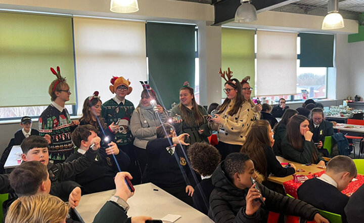 Image of Alsop High School's Sixth Form Spreads Festive Cheer with Christmas Golden Ticket Party